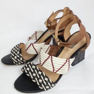 Schutz Tribal Weave Unique Heel Sandals 8